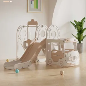 Детски център за игра 4 в 1, Автобус в кафяв цвят