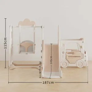 Детски център за игра 4 в 1, Автобус в кафяв цвят