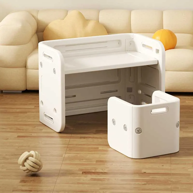 Child's writing and drawing desk with a white chair