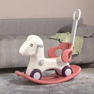 Детско люлеещо конче 3 в 1 с родителски контрол - розово