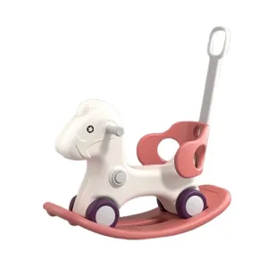 Детско люлеещо конче 3 в 1 с родителски контрол - розово