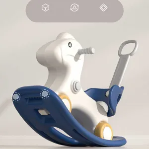 Child rocking horse 3-in-1 with parental control - blue