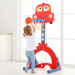 Интерактивен баскетболен кош 6 в 1, червен цвят