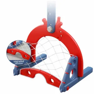 Интерактивен баскетболен кош 6 в 1, червен цвят