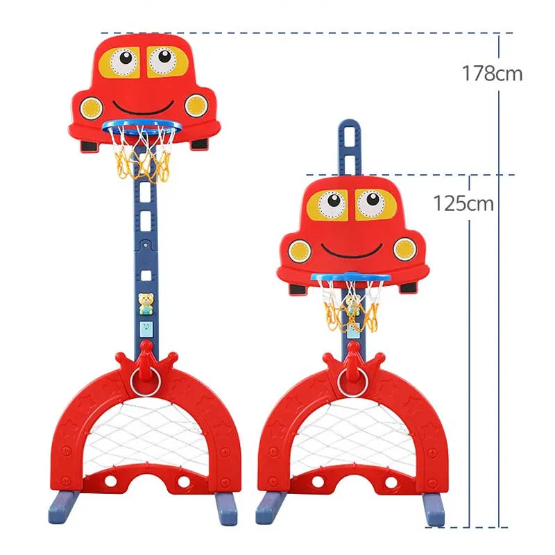 Интерактивен баскетболен кош 6 в 1, червен цвят