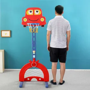 Интерактивен баскетболен кош 6 в 1, червен цвят