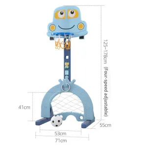 Интерактивен баскетболен кош 6 в 1, светлосин цвят