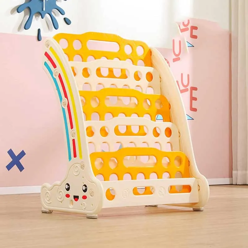 Combined children's bookcase for books and toys - yellow