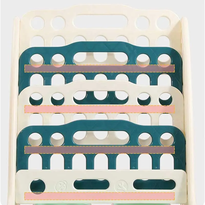 Combined children's bookshelf for books and toys - green