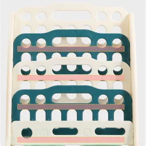 Combined children's bookshelf for books and toys - green