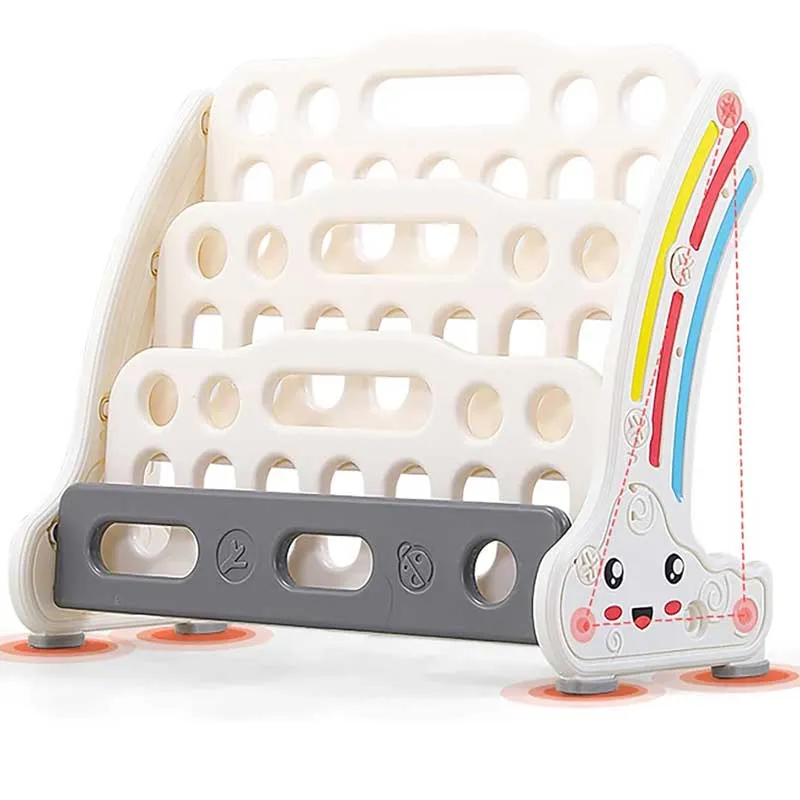 Combined children's bookshelf for books and toys - red