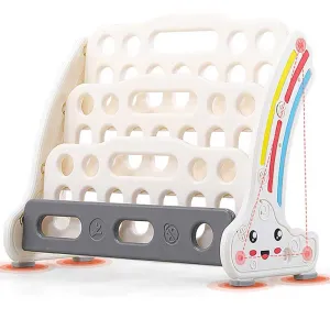 Комбинирана детска етажерка за книги и играчки - червена