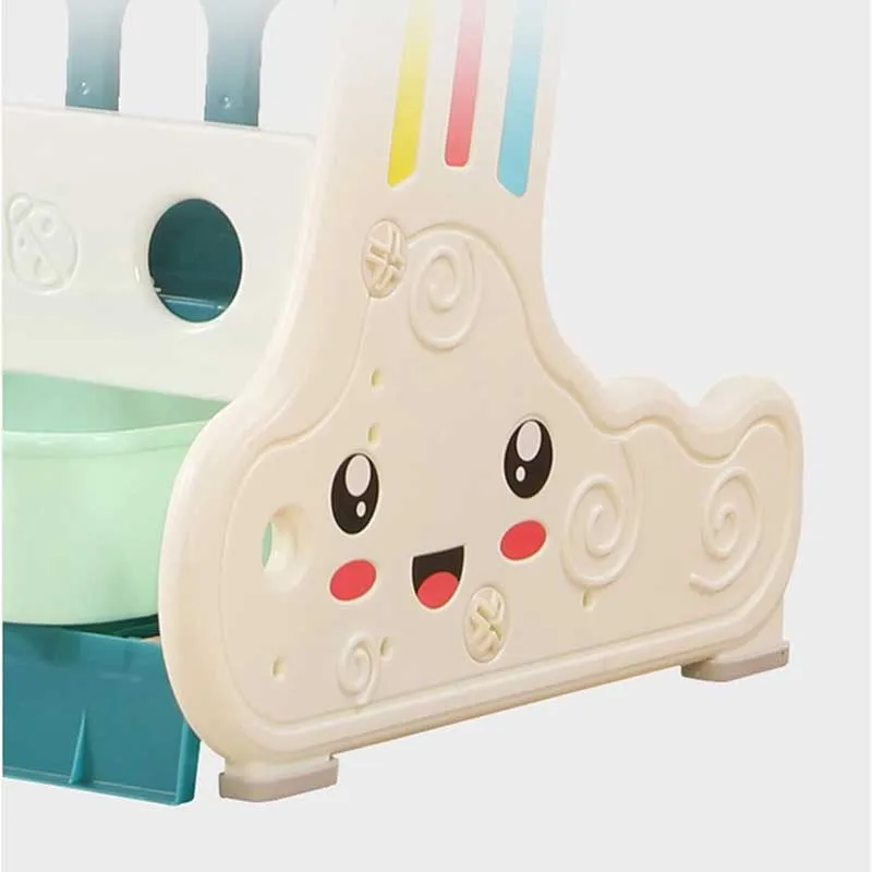 Combined children's bookshelf for books and toys - green