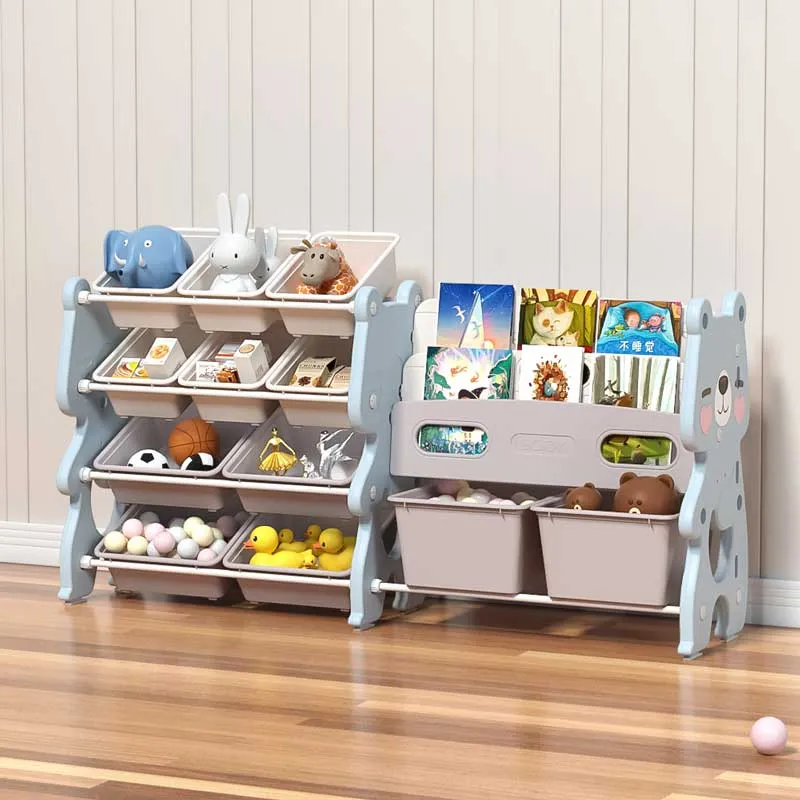 Combined plastic storage box for toys and books - Blue Bear