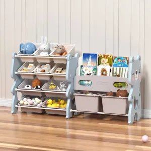 Combined plastic storage box for toys and books - Blue Bear