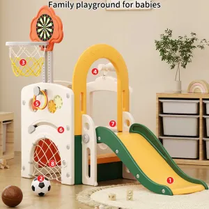 Мултифункционален детски комплект за игра - 8 в 1 с пързалка