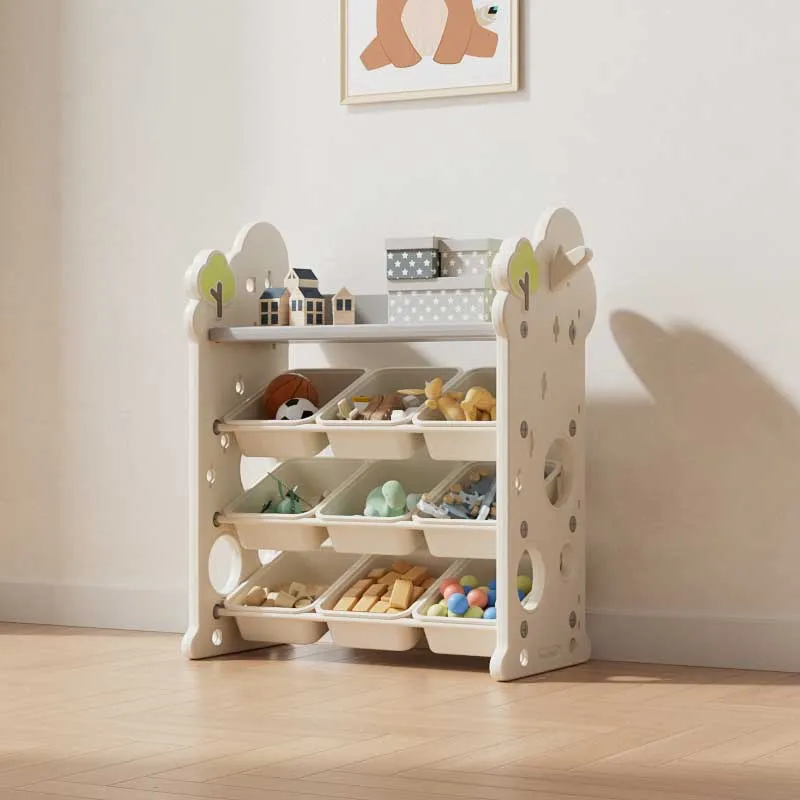 Organizer with a stand for children's toys - white color.