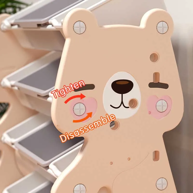 Plastic shelf for children's toys - Pink bear
