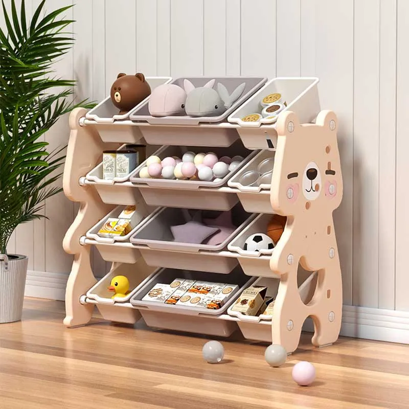 Plastic shelf for children's toys - Pink bear