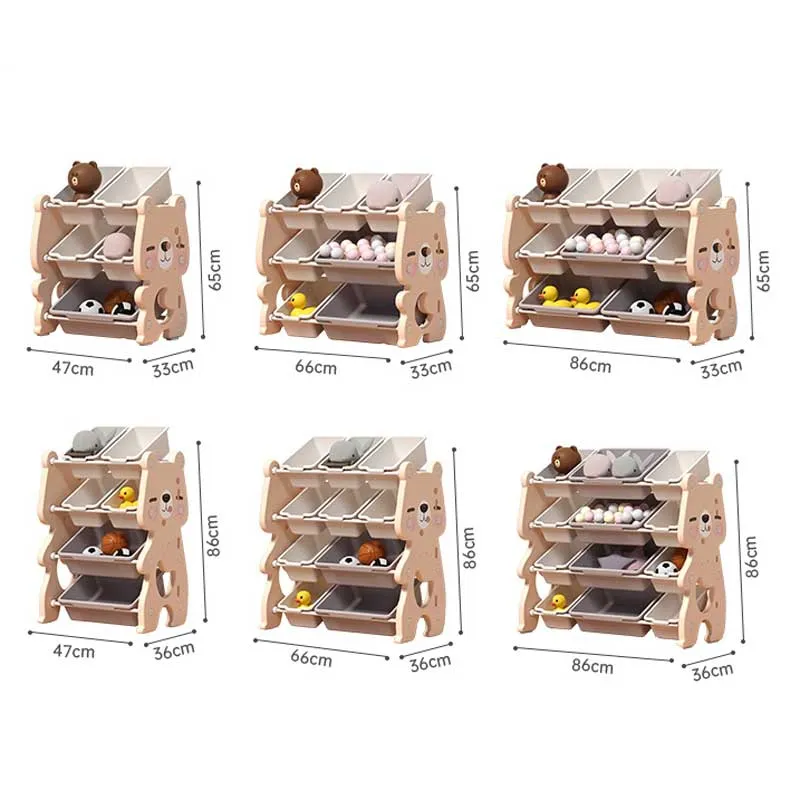 Plastic shelf for children's toys - Pink bear