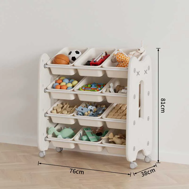 Mobile plastic organizer for children's toys - white