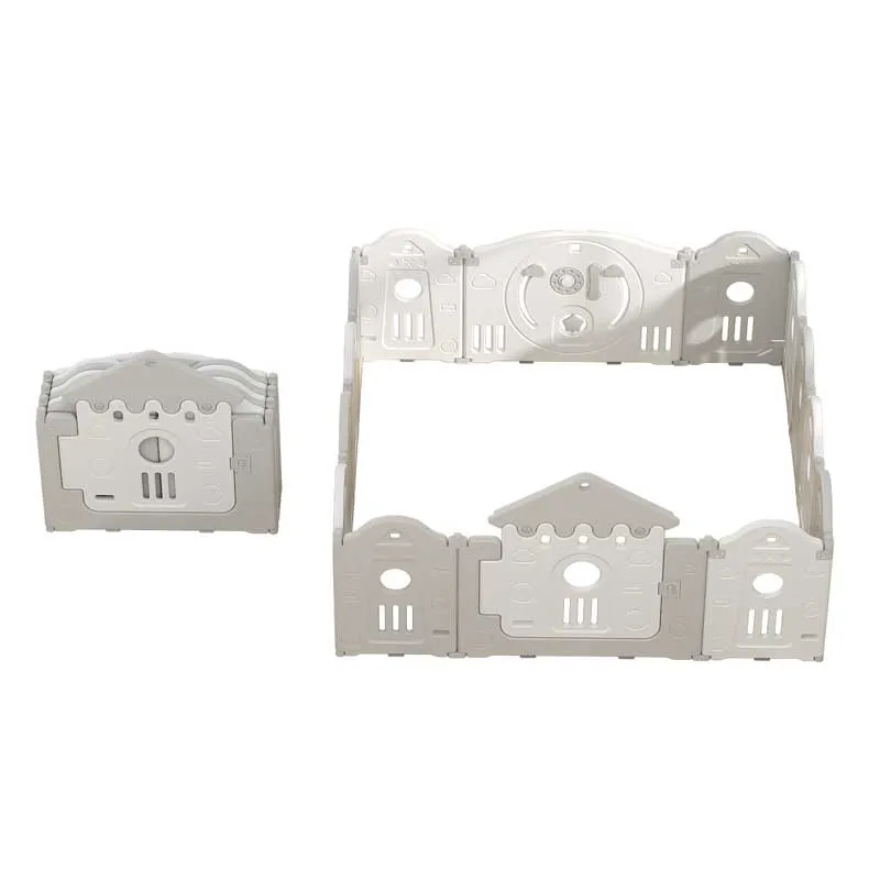 Foldable baby playpen with a basketball hoop for playing