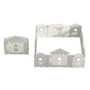 Foldable baby playpen with a basketball hoop for playing