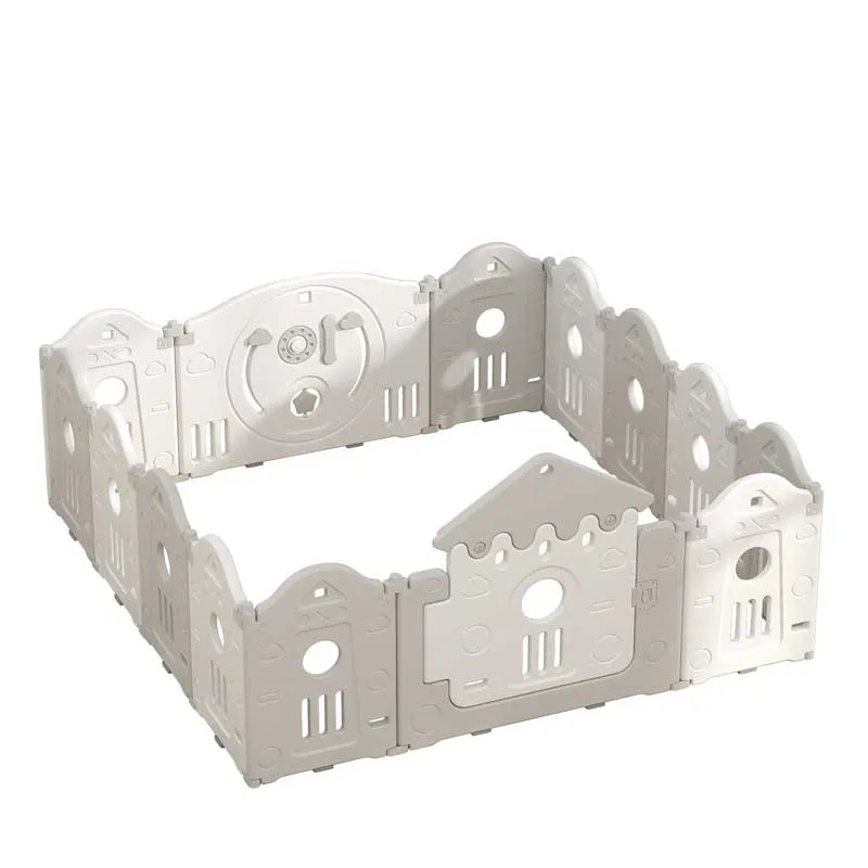 Foldable baby playpen with a basketball hoop for playing