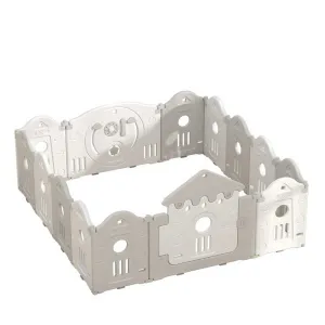 Foldable baby playpen with a basketball hoop for playing