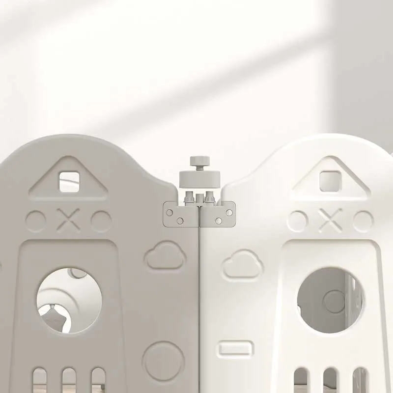 Foldable baby playpen with a basketball hoop for playing