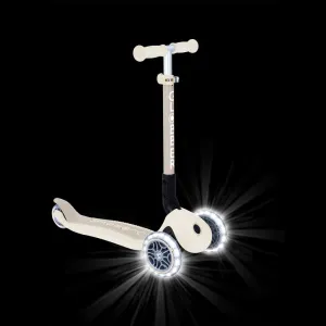 Foldable eco scooter with 3 wheels GLOBBER JUNIOR FOLDABLE LIGHTS ECO - coconut color.