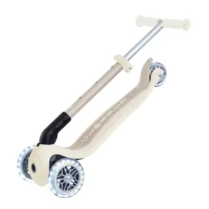 Foldable eco scooter with 3 wheels GLOBBER JUNIOR FOLDABLE LIGHTS ECO - coconut color.