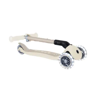 Foldable eco scooter with 3 wheels GLOBBER JUNIOR FOLDABLE LIGHTS ECO - coconut color.