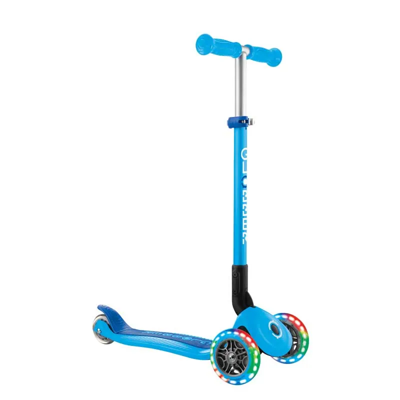 Foldable scooter GLOBBER PRIMO FOLDABLE LIGHTS - sky blue