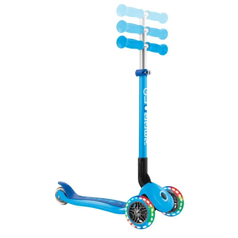 Foldable scooter GLOBBER PRIMO FOLDABLE LIGHTS - sky blue
