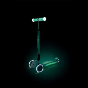 Foldable scooter with glowing handles ELITE GLOW LIGHTS, mint-colored