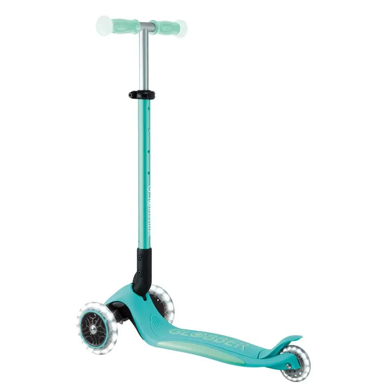 Foldable scooter with glowing handles ELITE GLOW LIGHTS, mint-colored