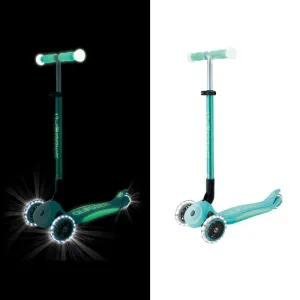 Foldable scooter with glowing handles ELITE GLOW LIGHTS, mint-colored