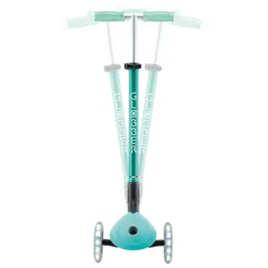 Foldable scooter with glowing handles ELITE GLOW LIGHTS, mint-colored