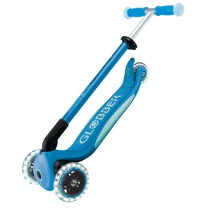 Foldable scooter with glowing handles ELITE GLOW LIGHTS, petrol blue