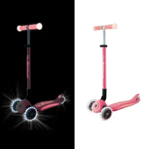 Foldable scooter with glowing handles ELITE GLOW LIGHTS, color coral