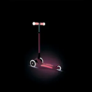 Foldable scooter with glowing handles ELITE GLOW LIGHTS, color coral