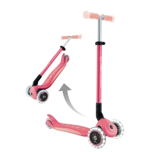 Foldable scooter with glowing handles ELITE GLOW LIGHTS, color coral