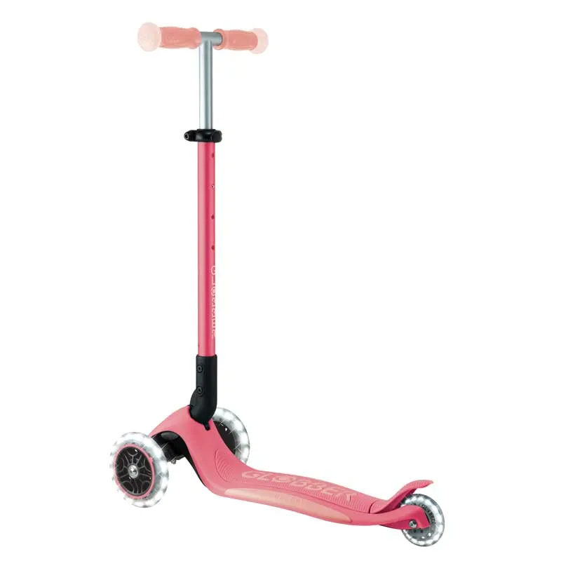 Foldable scooter with glowing handles ELITE GLOW LIGHTS, color coral
