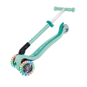Foldable scooter with light-up wheels, Globber Junior, for children over 2 years old, mint
