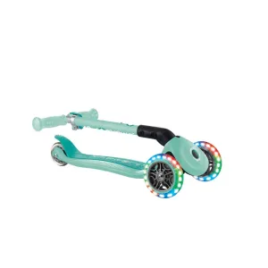 Foldable scooter with light-up wheels, Globber Junior, for children over 2 years old, mint