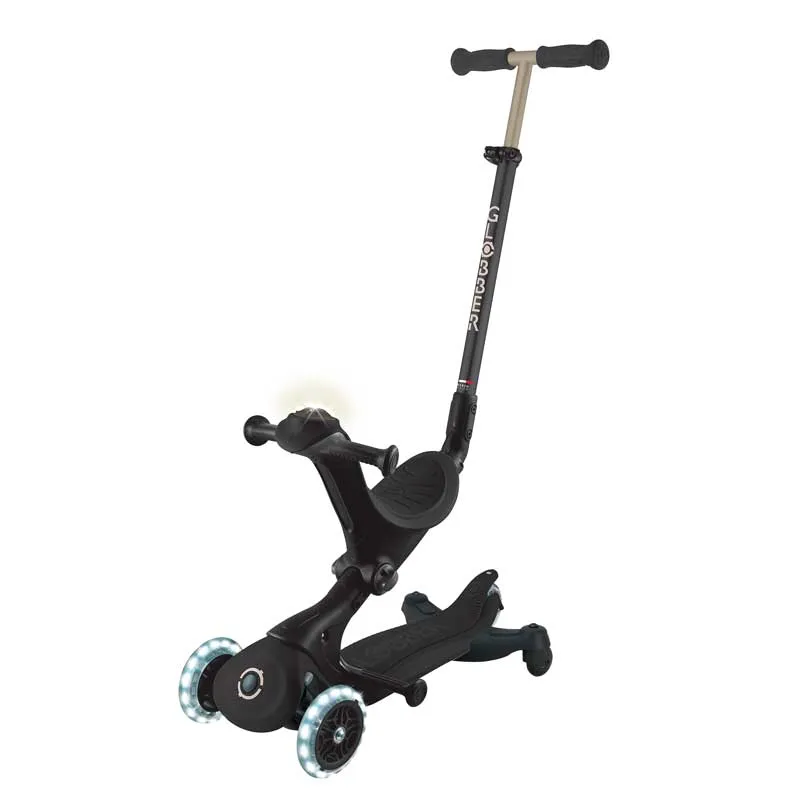 Тротинетка 5 в 1 GLOBBER GO UP DELUXE LIGHTS 360° - черна