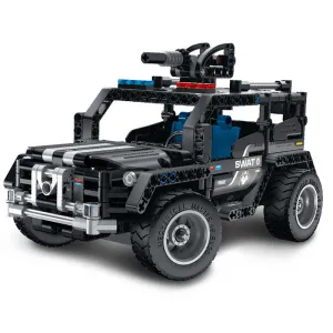 Детски пластмасов конструктор 2 в 1 Военен джип SWAT - 391 части