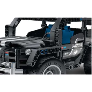 Children's plastic construction set 2 in 1 Military SWAT Jeep - 391 pieces