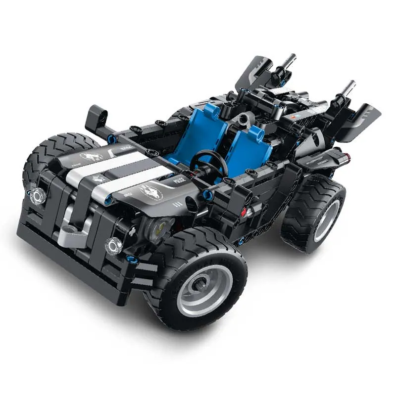 Children's plastic construction set 2 in 1 Military SWAT Jeep - 391 pieces